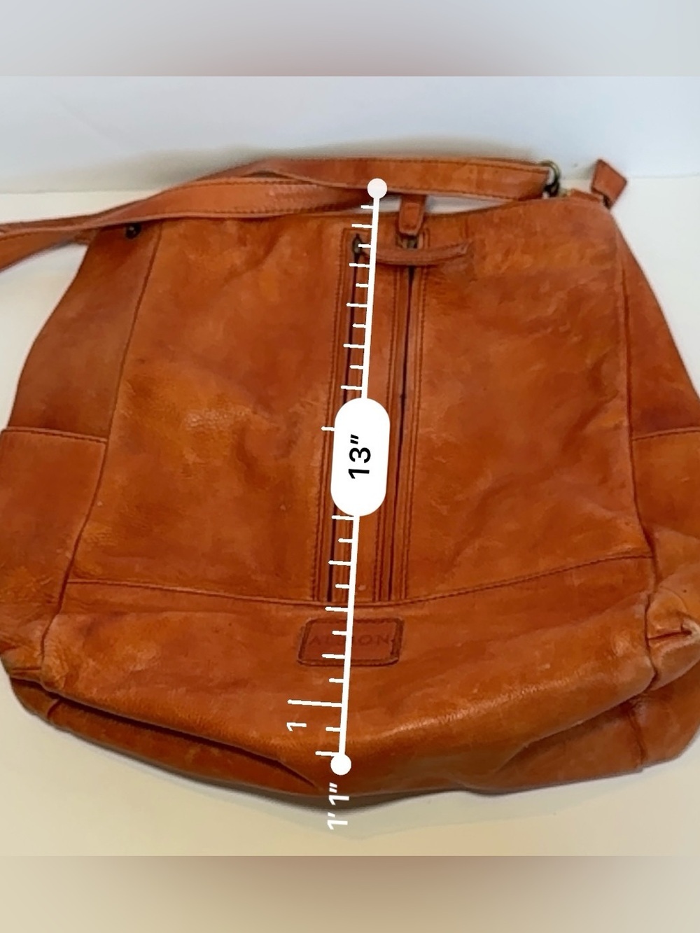 Albion Fit Full-Grain Leather Compass Satchel Backpack/ Crossbody  Burnt Orange - Picture 9 of 11